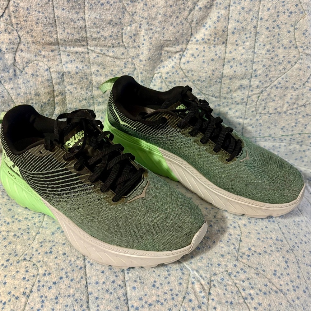 Hoka One One Mens Mach 3 1106479 GABC Green Running Shoes Sneakers Size 10